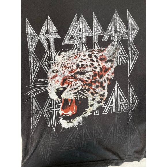 Def Leppard Roaring Leopard Graphic Tee Black XS - Picture 5 of 6